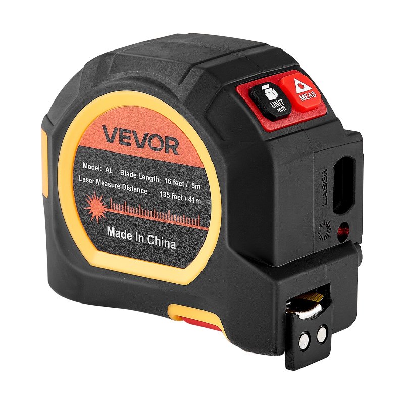2-in-1 Laser Measure 135ft + 16ft Tape