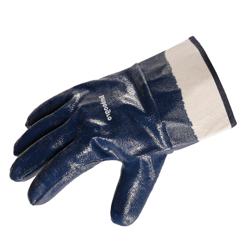 ORG Fully Dipped Blue Nitrile Gloves canvas cuff (6 pairs)